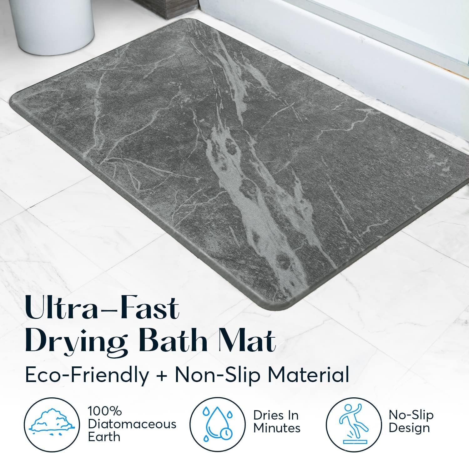 Quick-Dry Stone Bath Mat - Diatomaceous Earth - Latest Technology